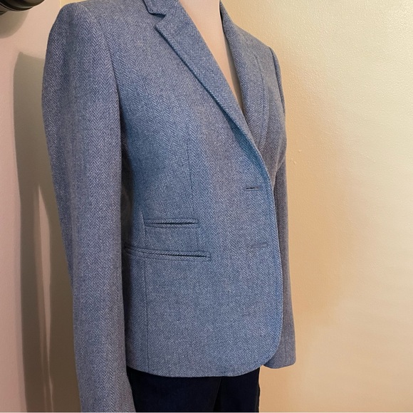 J. Crew Blue Wool Herringbone Schoolboy Blazer Like New 0 - Picture 2 of 11